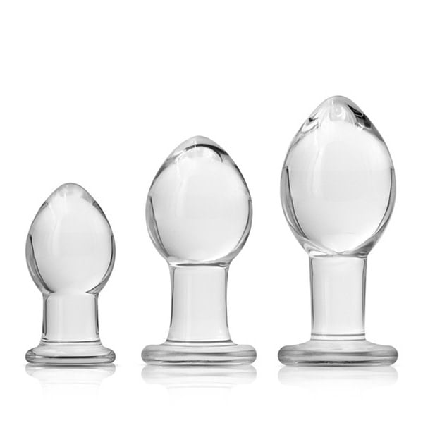 NS Novelties Crystal Premium Glass Anal Trainer Kit (Clear)