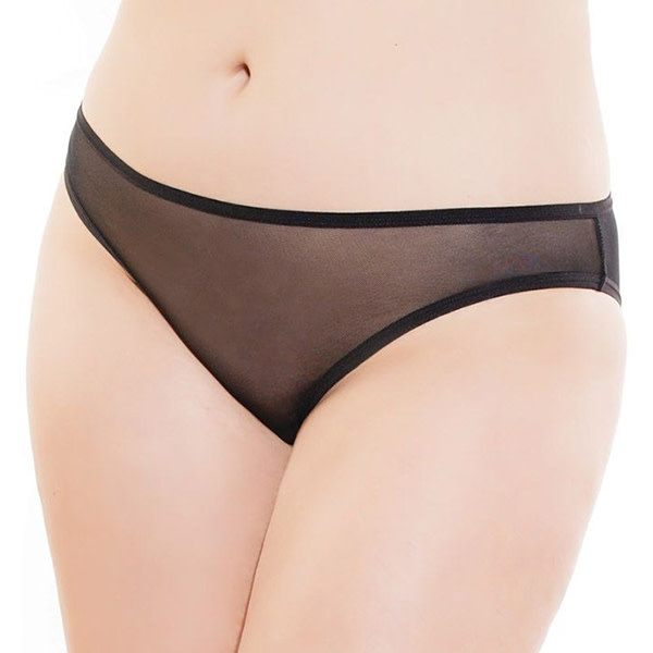 Coquette International Lingerie Soft Mesh Crotchless Panty (Black)