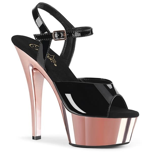 Pleaser USA KISS-209 - Gold Chrome Platform Ankle Strap Sandal