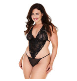 X-Gen Products Remote Vibrating Lace and Mesh Teddy (Plus Size)