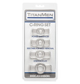 Doc Johnson Toys TitanMen Cock Ring Set (Clear)