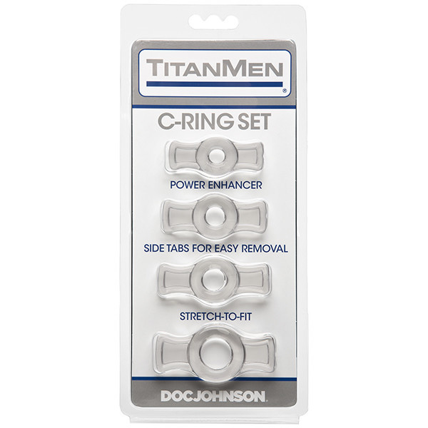 Doc Johnson Toys TitanMen Cock Ring Set (Clear)