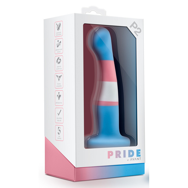 Blush Novelties Avant Pride P2 Silicone Dildo - True Blue