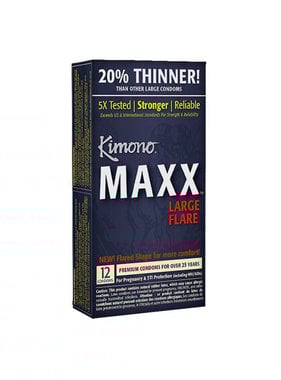 Kimono Condoms Kimono Maxx Large Flare Condoms 12 Pack