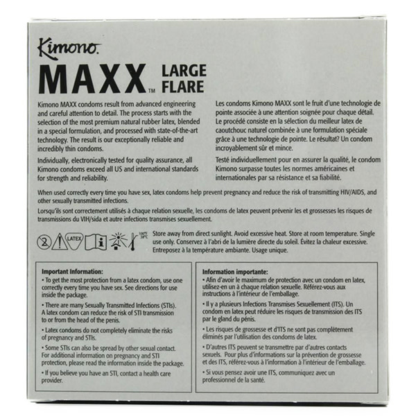 Kimono Condoms Kimono Maxx Large Flare Condoms 12 Pack