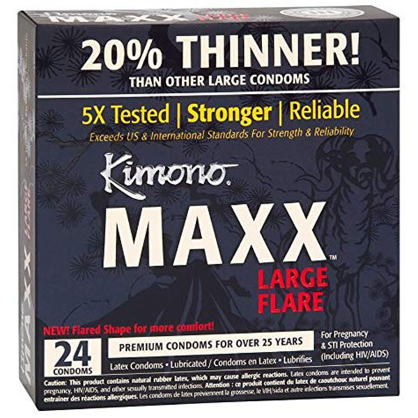 Kimono Condoms Kimono Maxx Large Flare Condoms 24 Pack