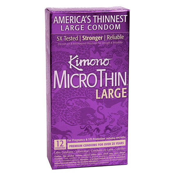 Kimono Condoms Kimono MicroThin Large Condoms   12 Pack