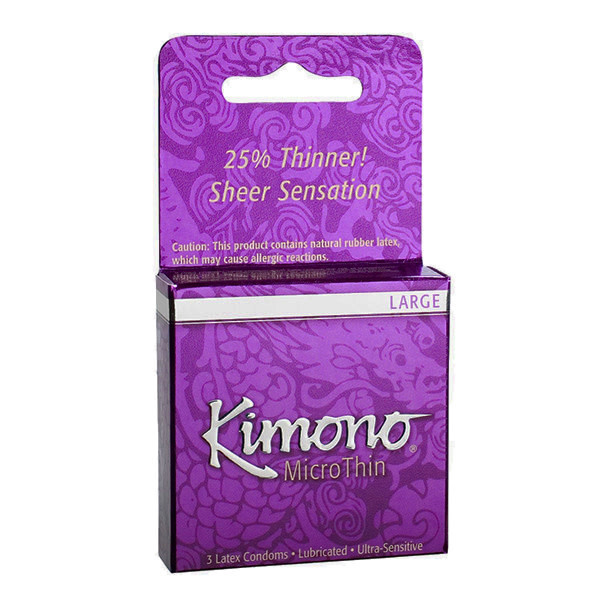 Kimono Condoms Kimono MicroThin Large Condoms 3 Pack