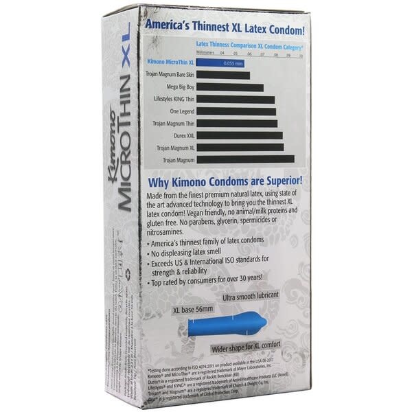 Kimono Condoms Kimono MicroThin XL Condoms 12 Pack