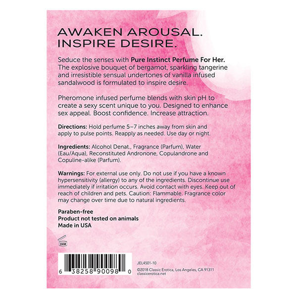 Classic Brands Pure Instinct Pheromone-Infused Perfume For Her 0.5 oz (15 ml)
