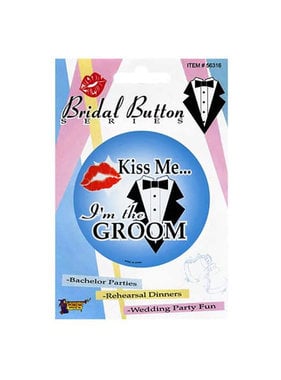 Forum Novelties Kiss Me I'm the Groom Button