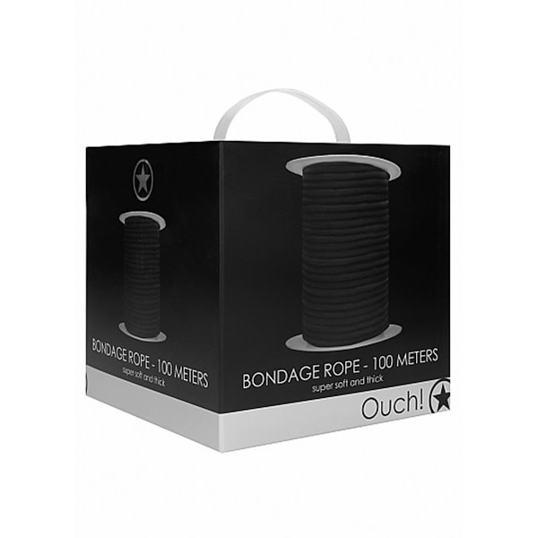 Shots America Toys Ouch! 100 Meter Thick and Soft Bondage Rope (Black)