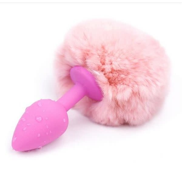 Premium Products Rabbit Tail Silicone Butt Plug