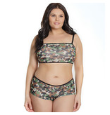 Coquette International Lingerie Army Girl Bralette & Booty Shorts (One Size Plus)