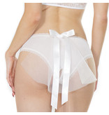 Coquette International Lingerie Bridal Crotchless Panty with Tulle Veil