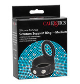 Cal Exotics Tri-Snap Scrotum Black Support Ring (Medium)