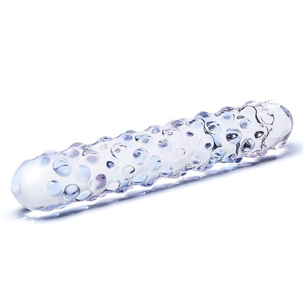 Gläs gläs Purple Rose Nubby Glass Dildo