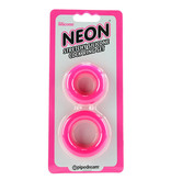 Pipedream Products Neon Stretchy Silicone Cock Ring Set (Pink)