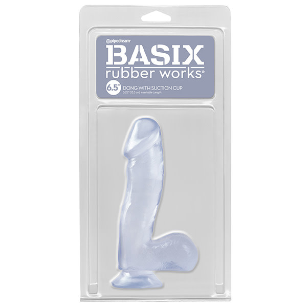 Pipedream Products Basix 6.5" Suction Base Dildo (Clear)