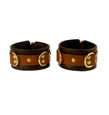 Aslan Leather Inc. Brass & Tan Ankle Cuffs