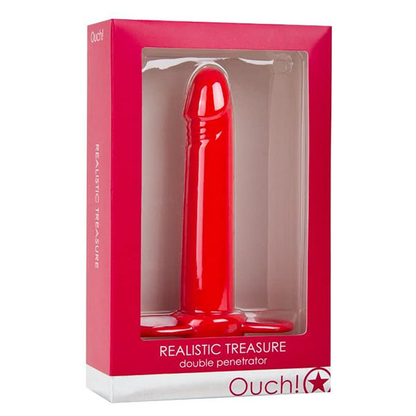 Shots America Toys Ouch! Realistic Treasure Double Penetrator (Red)