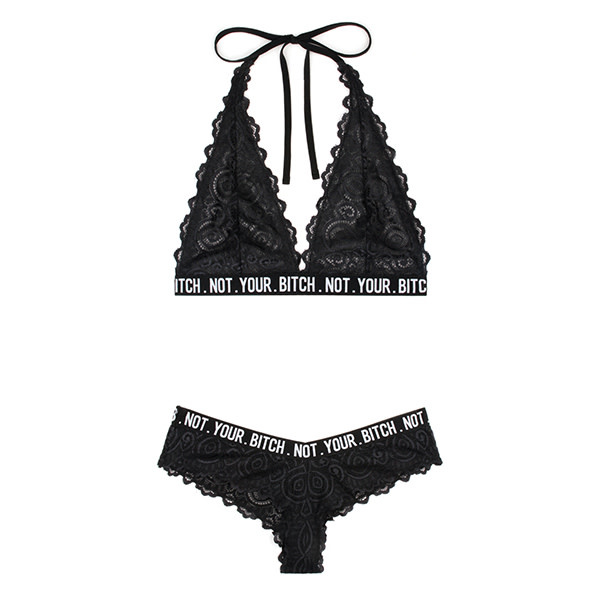 Fantasy Lingerie Vibes Not Your Bitch Bralette & Cheeky Panty
