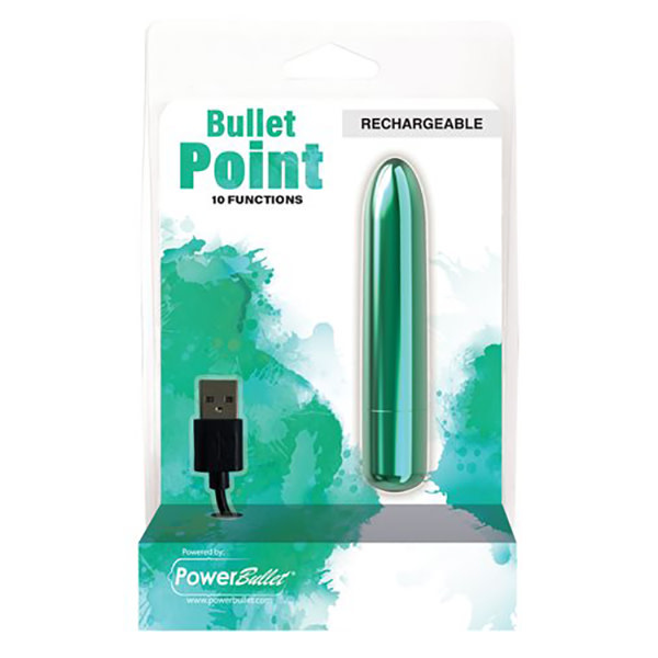 BMS Enterprises Bullet Point Rechargeable Bullet Vibrator (Teal)