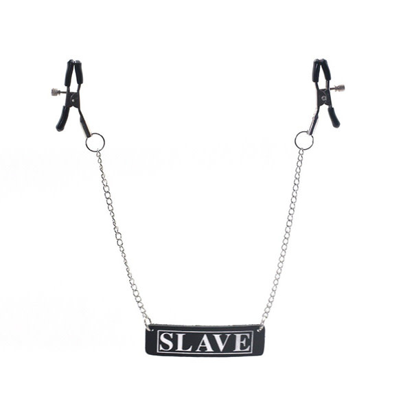 Premium Products Nipple Clamps with Plaque on Chain