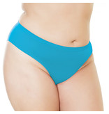 Coquette International Lingerie Stretch Knit Panty with Center Back Slashes (Blue)