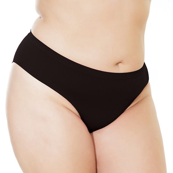 Coquette International Lingerie Stretch Knit Panty with Center Back Slashes (Black)
