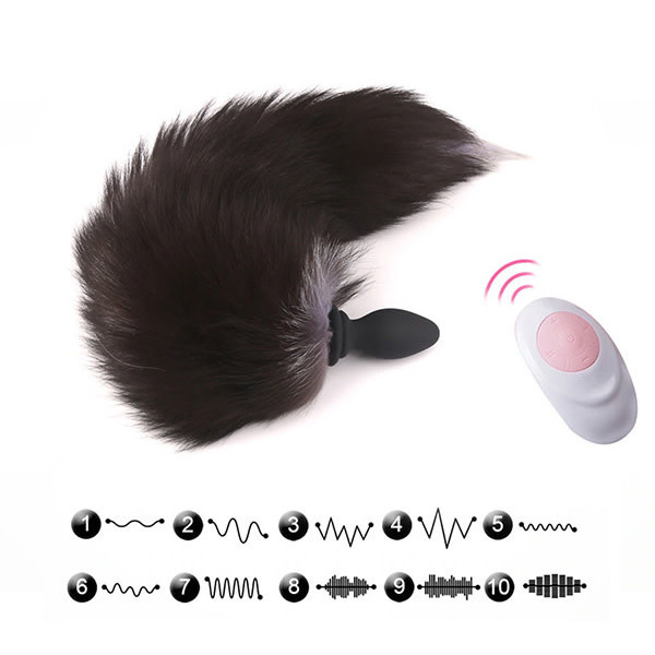 Premium Products Vibrating Remote Controlled Fox Tail Plug