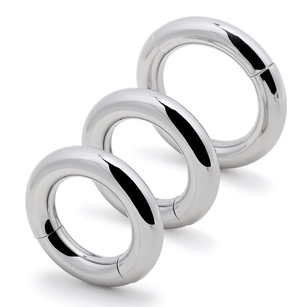 Premium Products Magnetic Closure Metal Cock Rings (Single)