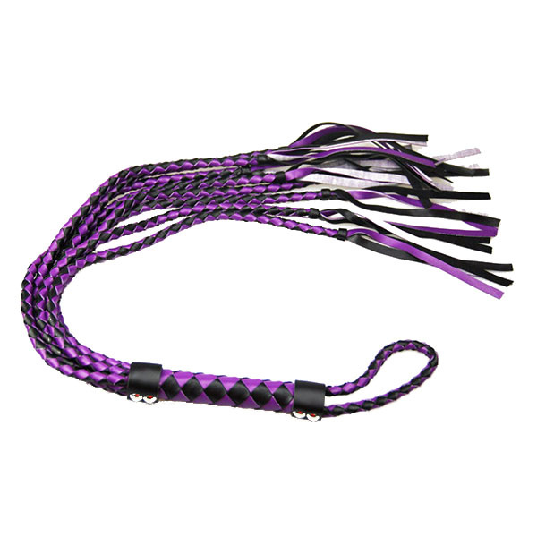 Premium Products Braided Eight Tail Flogger (Purple/Black)