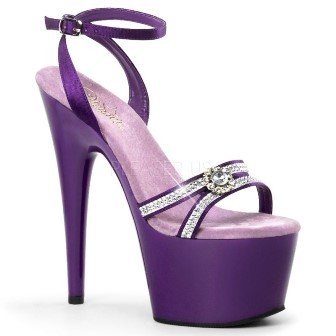 Pleaser USA ADORE-738 Mid Platform Purple Satin (Size 5)