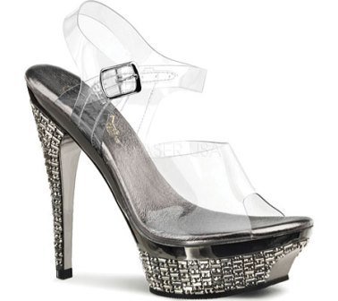 Pleaser USA GLEAM-508 Glitter Stiletto with Platform (Size 5)