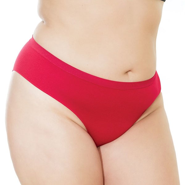 Coquette International Lingerie Stretch Knit Panty with Center Back Slashes (Red)