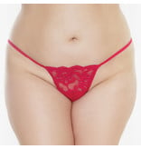 Coquette International Lingerie Floral Lace G-String (Deep Red)