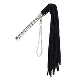 BMS Enterprises Punishment Black Whip with Silver Handle