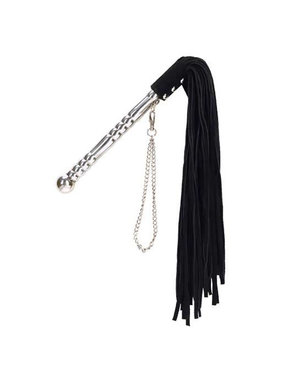 BMS Enterprises Punishment Black Whip with Silver Handle
