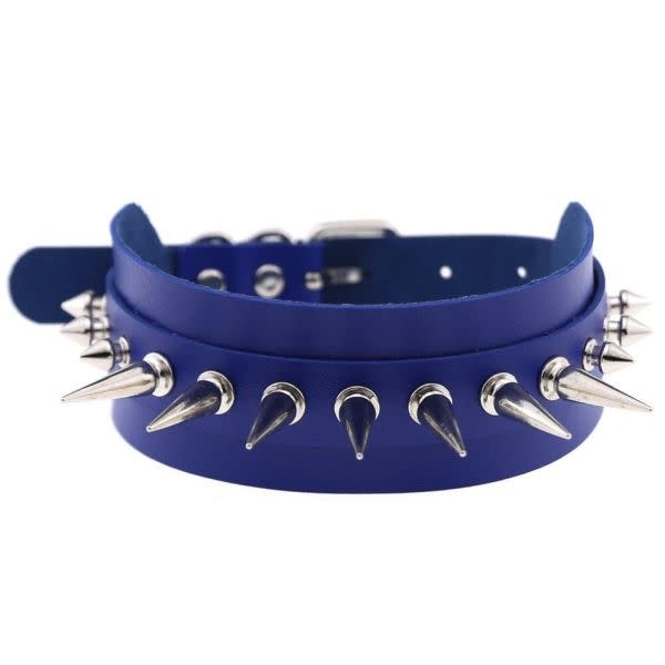 Premium Products Large Spiked Collar (Blue)