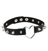 Premium Products Heart Ring Choker Collar with Spikes (Black)