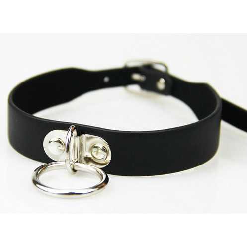 Premium Products Small Leather Bondage Collar with O Ring (Black)
