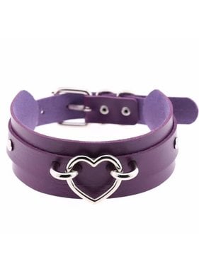 Premium Products Harajuku Handmade Heart Collar (Purple)