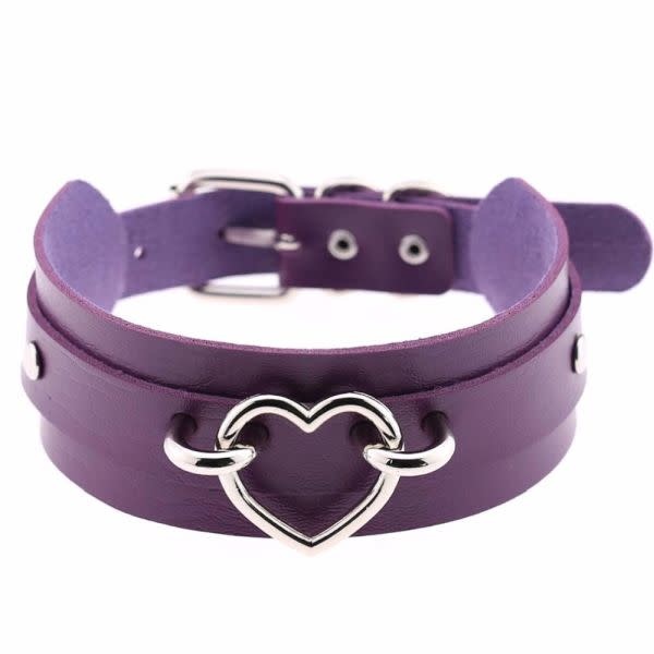 Premium Products Harajuku Handmade Heart Collar (Purple)