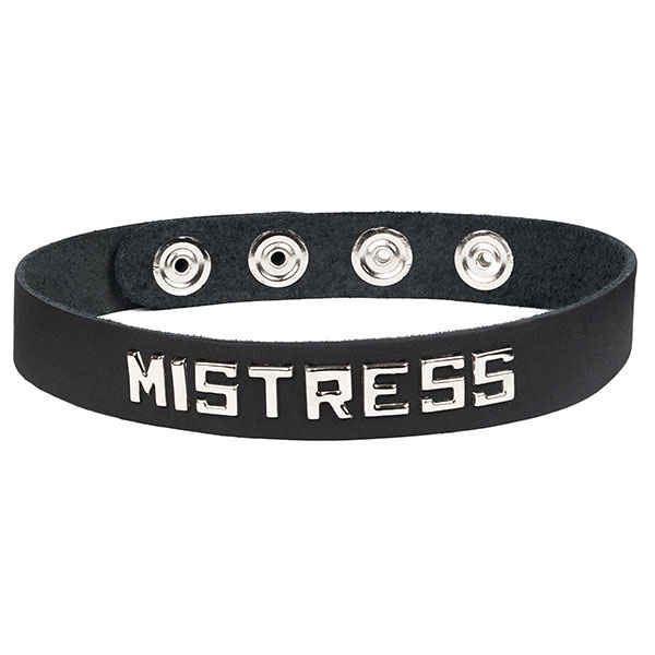 Spartacus Leather Wordband Collar: Mistress