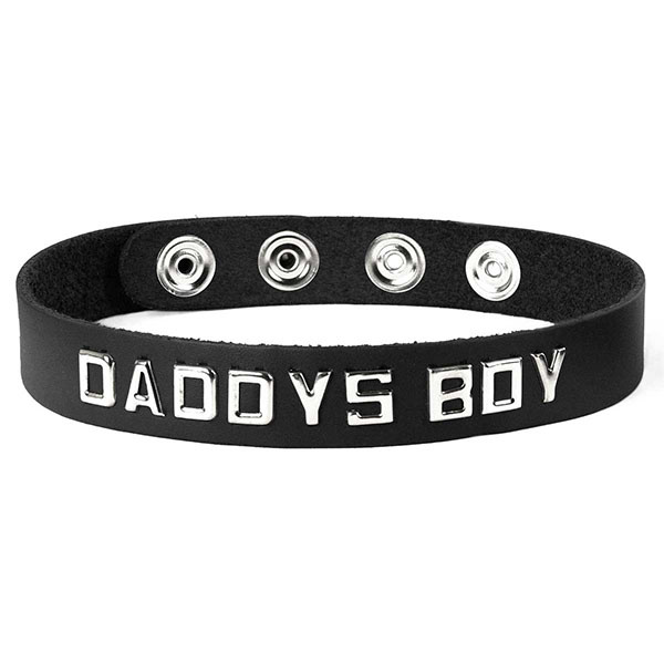 Spartacus Leather Wordband Collar: Daddys Boy