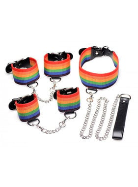 XR Brands Kinky Pride Rainbow Bondage Set