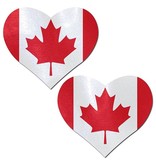 Pastease Brand Canadian Flag on Heart Nipple Pasties