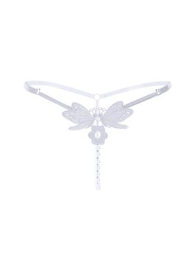 Premium Products Kissing Butterflies Pearl Thong (White)