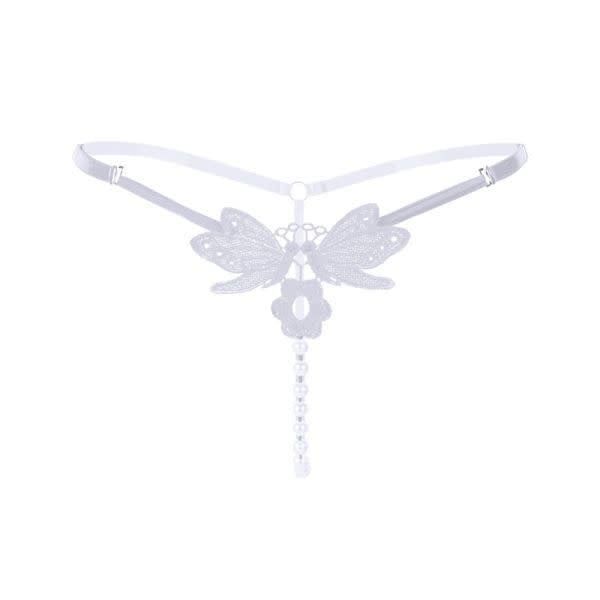 Premium Products Kissing Butterflies Pearl Thong (White)